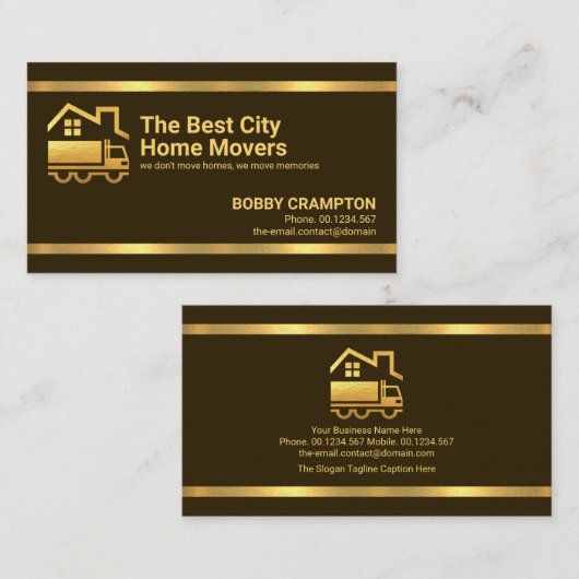 ミニシンプルマリストの印象的な金ゴールドラインが家に帰る 名刺 (正面/裏面)