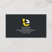 ミニシンプルマリストイエローランプ電気技師 名刺 (裏面)