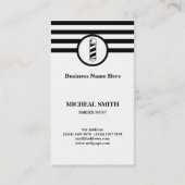 ミニシンプルマリストシストライプのックバーバーショップ 名刺 (裏面)