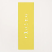 ミニシンプルマリストネームデザインイエローカスタム  ヨガマット (正面)
