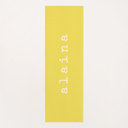 ミニシンプルマリストネームデザインイエローカスタム  ヨガマット (正面)