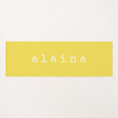 ミニシンプルマリストネームデザインイエローカスタム  ヨガマット (正面(横))