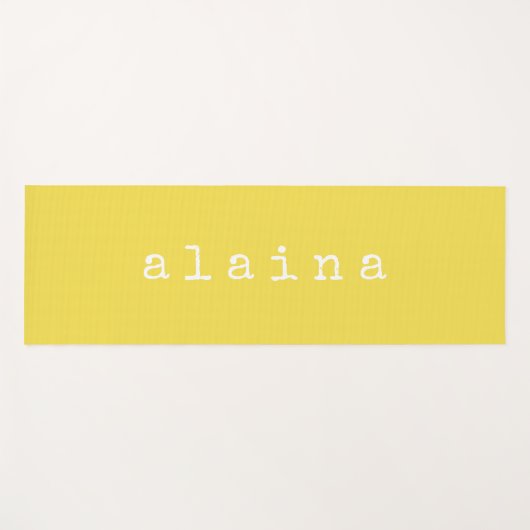 ミニシンプルマリストネームデザインイエローカスタム  ヨガマット (正面(横))