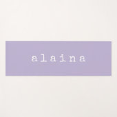 ミニシンプルマリストネームデザインダスティ薄紫カスタム ヨガマット (正面(横))