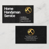 ミニシンプルマリストブラックティンバーウッドハンドマン 名刺 (正面/裏面)