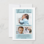 ミニシンプルマリストブルーベビーシャワーボーイありがとう サンキューカード (正面)
