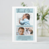ミニシンプルマリストブルーベビーシャワーボーイありがとう サンキューカード (スタンド正面)