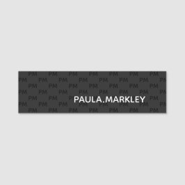 ミニシンプルマリストモノグラムパターン 名札