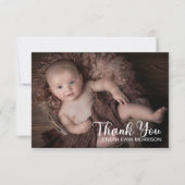 ミニシンプルマリストワンフォトベビーシャワーありがとう サンキューカード (正面)