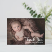 ミニシンプルマリストワンフォトベビーシャワーありがとう サンキューカード (スタンド正面)