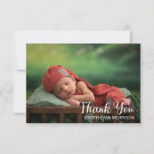 ミニシンプルマリストワンフォトベビーシャワーありがとう サンキューカード (正面)
