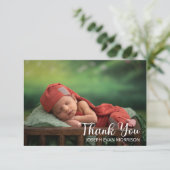 ミニシンプルマリストワンフォトベビーシャワーありがとう サンキューカード (スタンド正面)