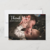 ミニシンプルマリストワンフォトベビーシャワーありがとう サンキューカード (正面)