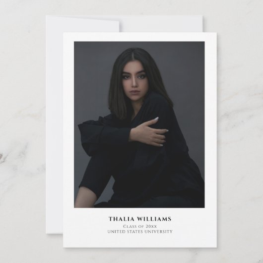 ミニシンプルマリスト写真卒業パーティー 招待状 (裏面)