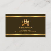 ミニシンプルマリスト打撃金ゴールドラインフードケータリング 名刺 (裏面)