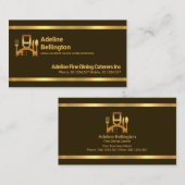 ミニシンプルマリスト打撃金ゴールドラインフードケータリング 名刺 (正面/裏面)