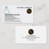 ミニシンプルマリスト灰色電球電気技師 名刺 (正面/裏面)