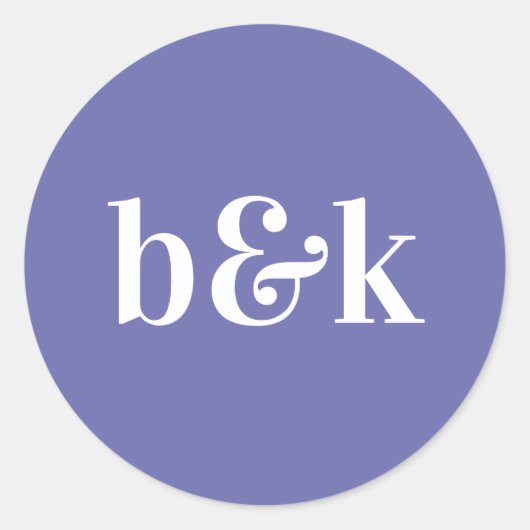 ミニシンプルマリスト・モノグラム・イニシャル・パープ結婚ルズ ラウンドシール (正面)