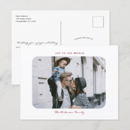 ミニシンプルマリモダンストのクリーンクリスマス写真  ポストカード