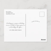 ミニシンプルマリモダンストのクリーンクリスマス写真  ポストカード (裏面)