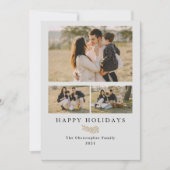 ミニシンプルマリモダンスト3フォトコラージュホリデイ シーズンカード (正面)