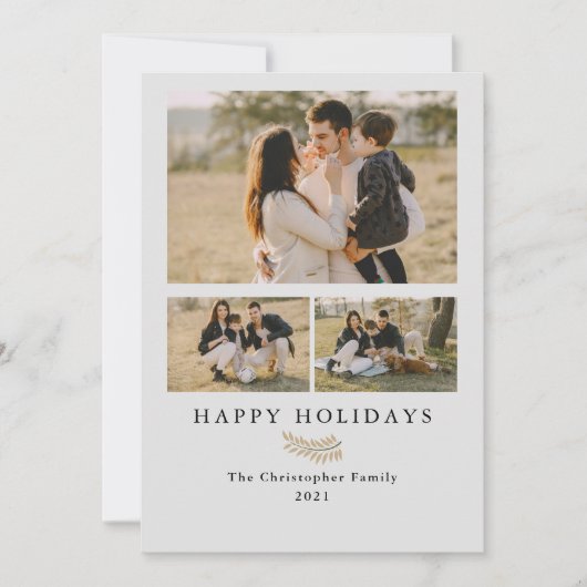 ミニシンプルマリモダンスト3フォトコラージュホリデイ  シーズンカード (正面)