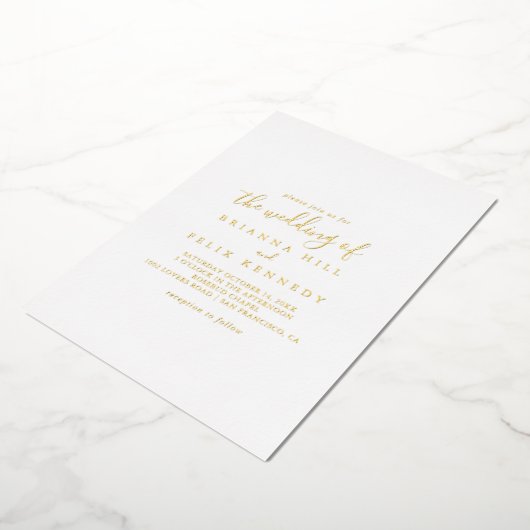 ミニシンプルマリ結婚ストのフォイル招待状 箔招待状 (回転した状態)