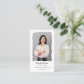 ミニシンプルマリ色彩の鮮やかストスタイル写真縦 名刺 (スタンド正面)