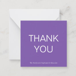 ミニシンプル紫色サンキュースクエアノートカード ノートカード