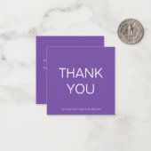 ミニシンプル紫色サンキュースクエアノートカード ノートカード (正面/裏面インサイチュ)