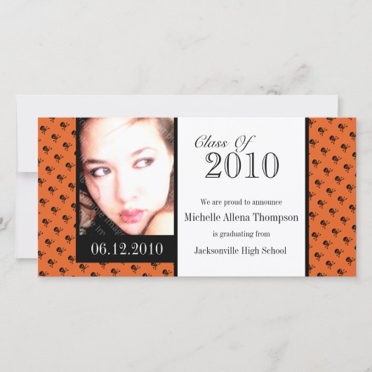 ミニスカル卒業発表フォトカード 案内状 (正面)