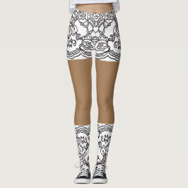 ミニスカートレースベージュレギンス-XS-XL レギンス
