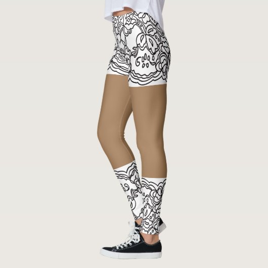 ミニスカートレースベージュレギンス-XS-XL レギンス (左)