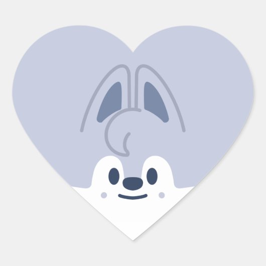 ミニスキー★オオカミちゃん ハートシール (正面)