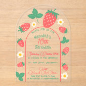 ミニストロベリーブロッサム子供の誕生日招待状 アクリル招待状 (正面)