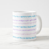 ミニストロークパターンターコイズ紫ピンク ジャンボコーヒーマグカップ (正面右)