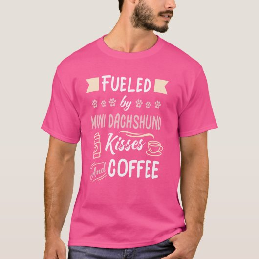 ミニダシュント母コーヒー愛好家 Tシャツ (正面)