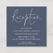 ミニダスティネイビーブルーウェディングレセプション詳細 エンクロージャーカード (正面)