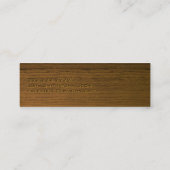 ミニダークウッドギタリストビジネスカード スキニー名刺 (裏面)