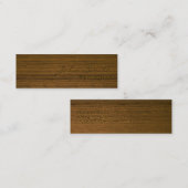 ミニダークウッドギタリストビジネスカード スキニー名刺 (正面/裏面)