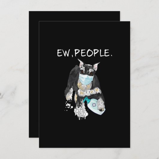 ミニチおもしろいュア・シュナウザー新人、犬好きの贈り物 サンキューカード (正面/裏面)