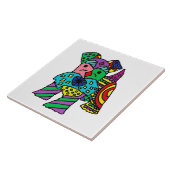 ミニチュおもしろいアシュナウザードッグ抽象芸術アート タイル (側面)