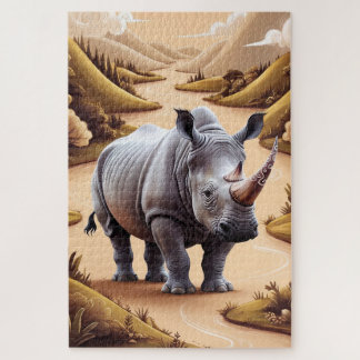 ミニチュアお洒落Rhino動物ハイブリッドアート ジグソーパズル