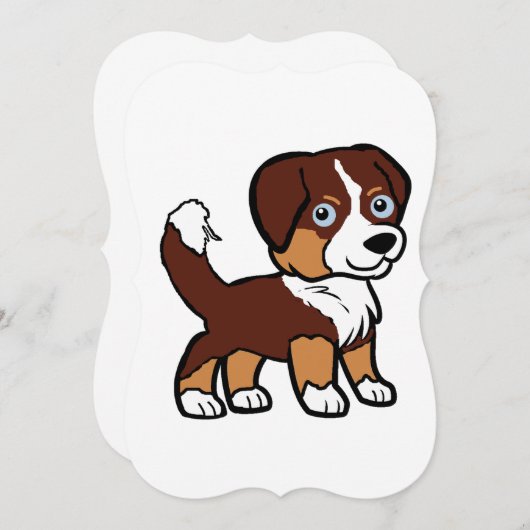 ミニチュアのアメリカの羊飼いレッドトリとテールカード (正面/裏面)