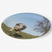 ミニチュアのアメリカンシェパードブルーメルジャンピング ペーパープレート (アングル)