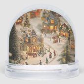 ミニチュアのクリスマスビレッジ雪に覆われた冬 (裏面)