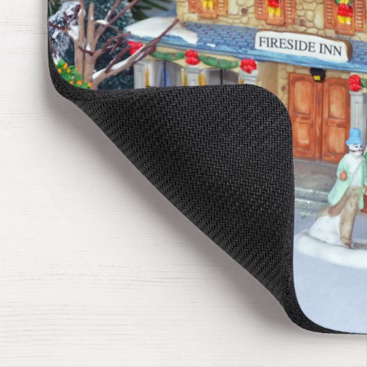 ミニチュアのクリスマス村 マウスパッド (コーナー)