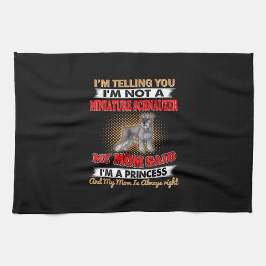 ミニチュアのシュナウザーじゃないって言ってる キッチンタオル (横)