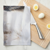 ミニチュアのシュナウザーで雪のクリスマスを過ごす キッチンタオル (四つ折り)