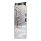 ミニチュアのシュナウザーで雪のクリスマスを過ごす タンブラー (回転左)